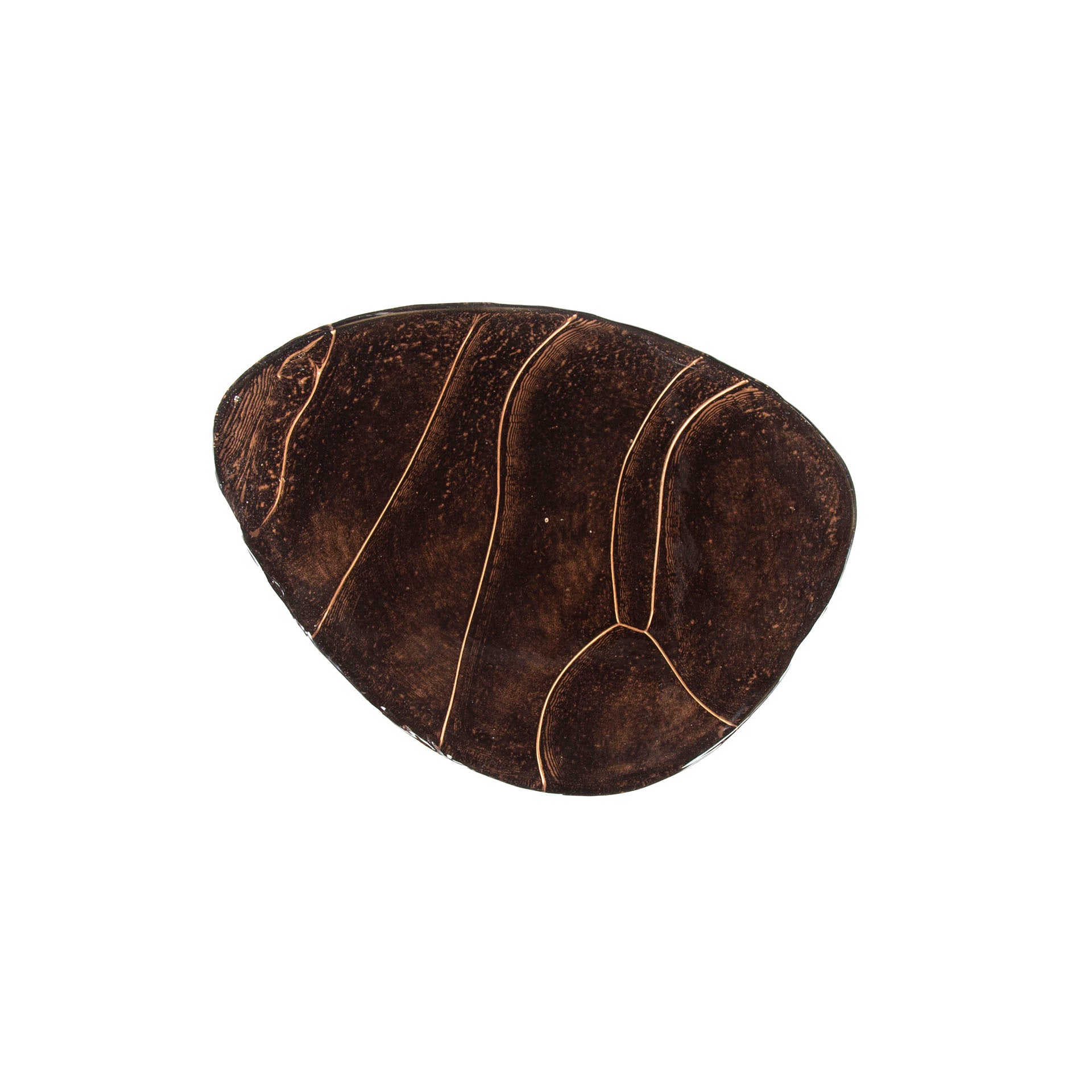 Salontafel Eclipse S | Gegoten glas | Antiek koper