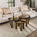 Salontafel Eclipse S | Gegoten glas | Antiek goud