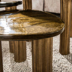 Salontafel Eclipse S | Gegoten glas | Antiek goud