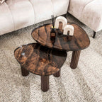Salontafel Eclipse M | Gegoten glas | Antiek koper