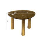Salontafel Eclipse L | Gegoten glas | Antiek goud