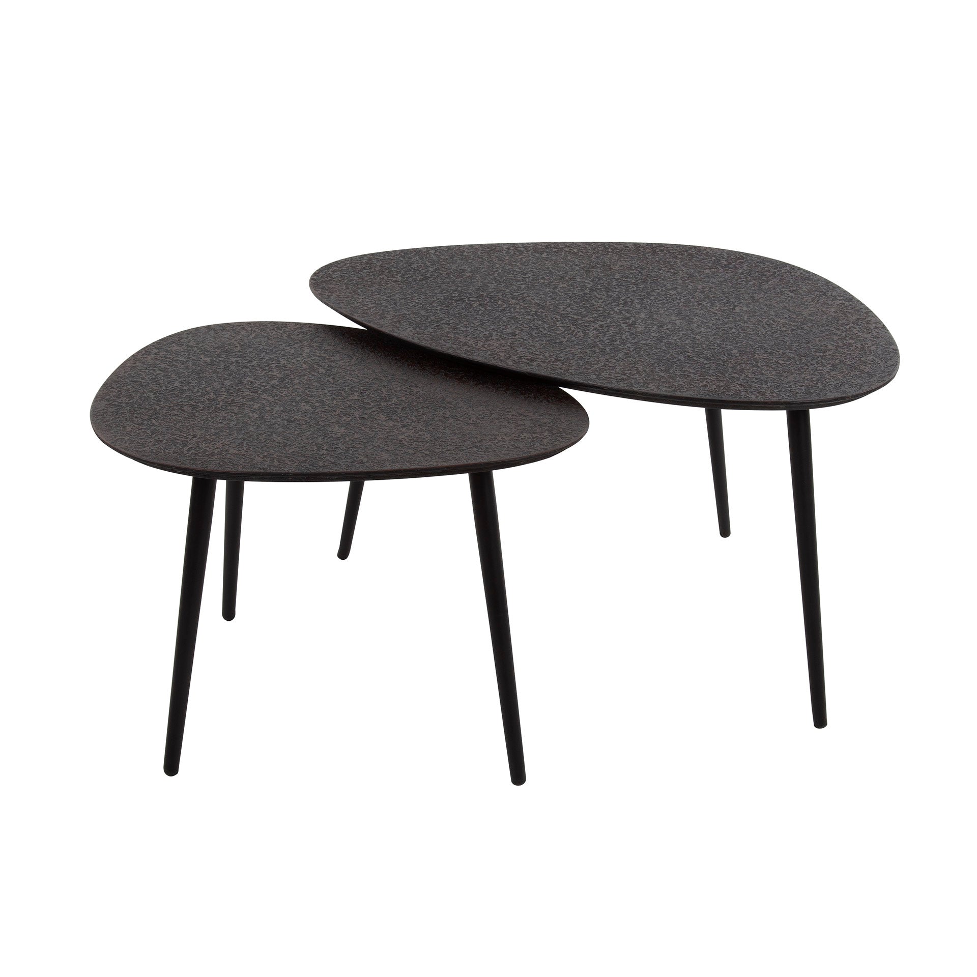 Salontafel Metallic organisch | Set van 2 | Grijs