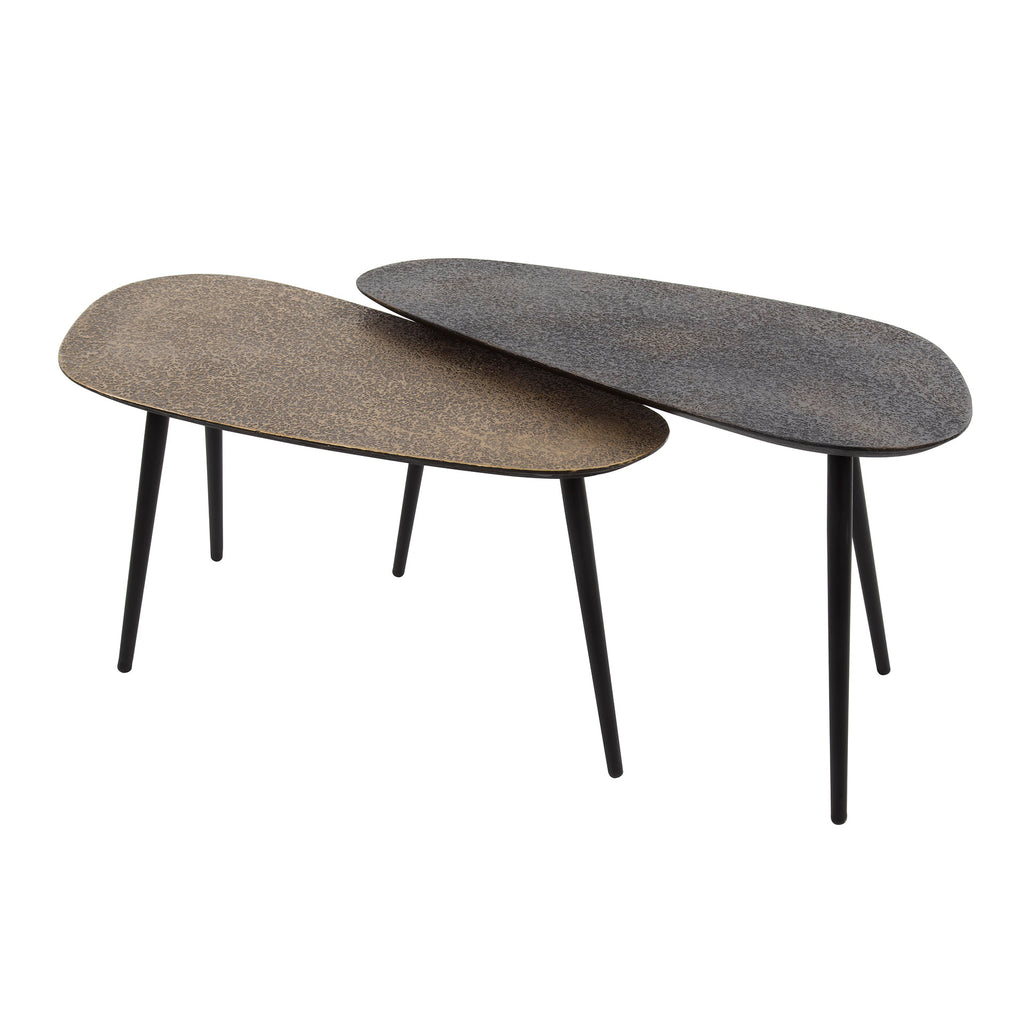 Salontafel Metallic | Niervormig | Set van 2 | Grijs