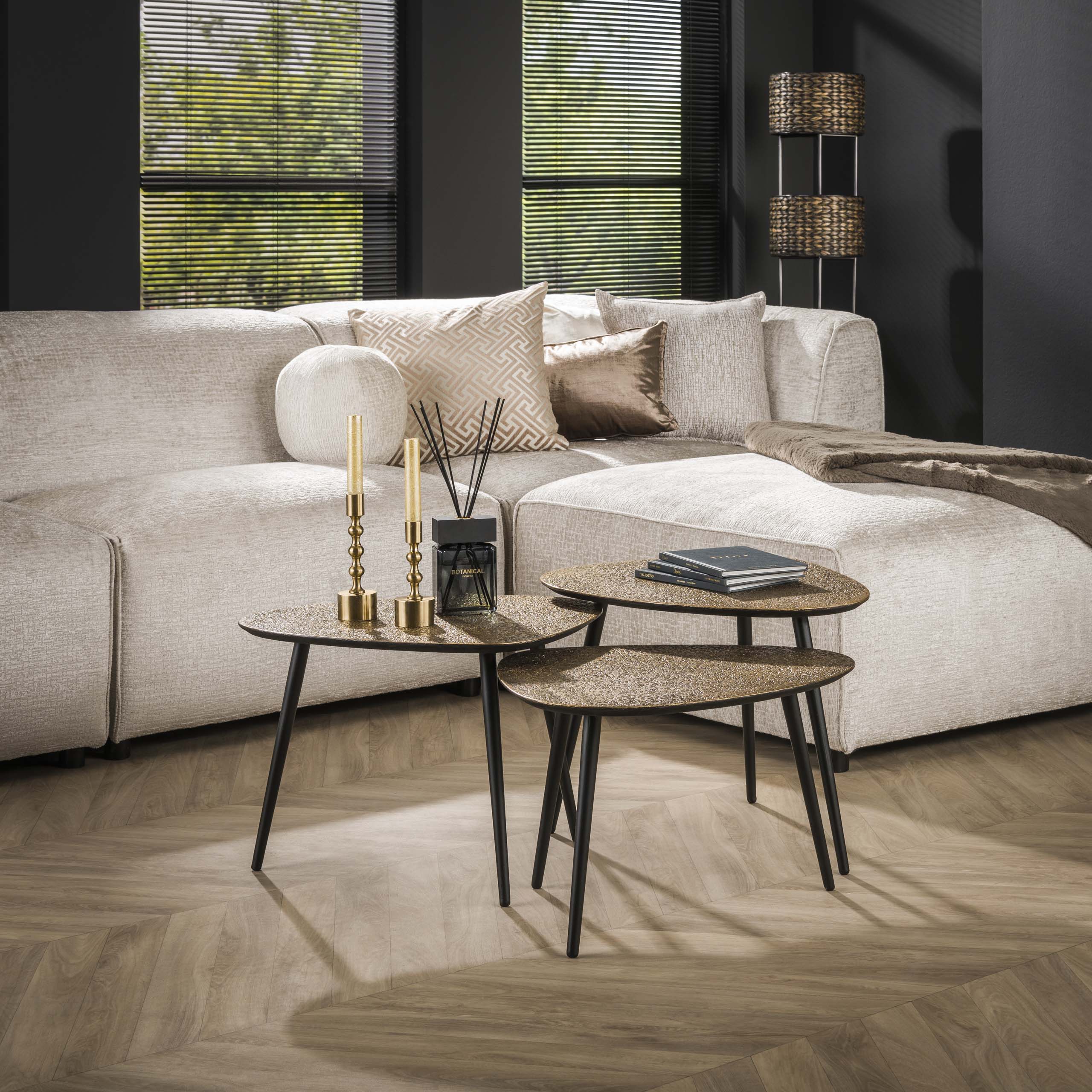 Salontafel Metallic | Driehoekig | Set van 3