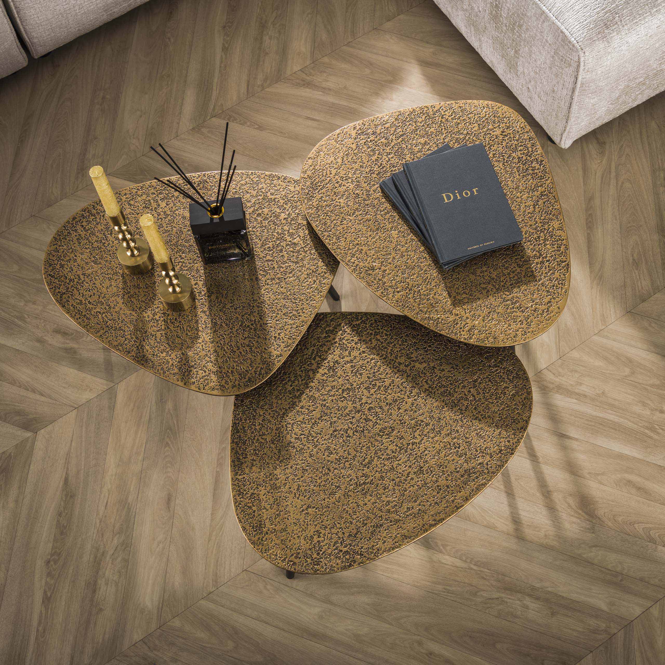 Salontafel Metallic | Driehoekig | Set van 3