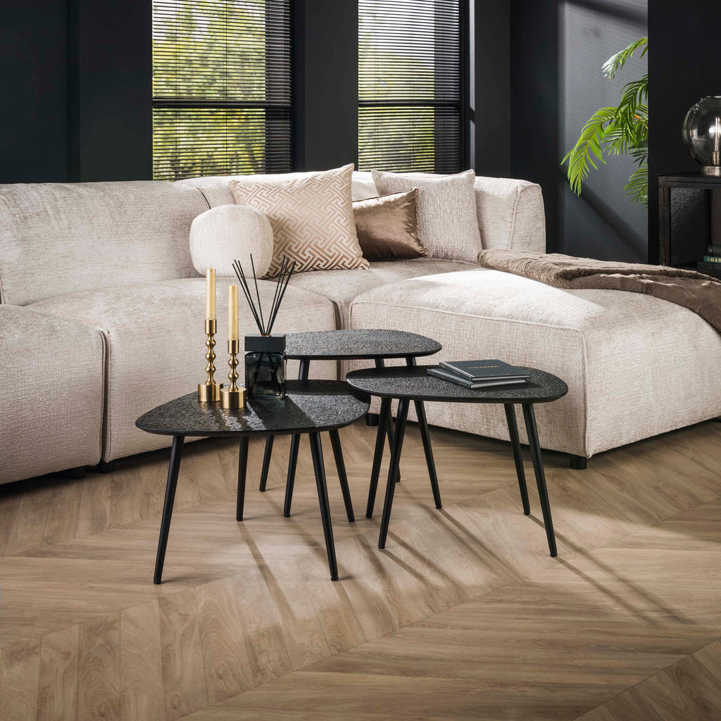 Salontafel Metallic Vierhoekig | Set van 3 | Grijs