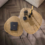 Salontafel Metallic Driehoekig | Set van 2 | Antiek brons
