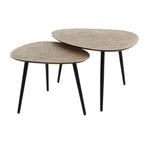 Salontafel Metallic Driehoekig | Set van 2 | Antiek brons