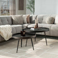 Salontafel Metallic Rond | Set van 2 | Grijs