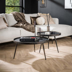 Salontafel Metallic Rond | Set van 2 | Grijs