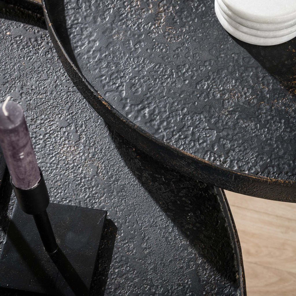 Salontafel Metallic Rond | Set van 2 | Grijs