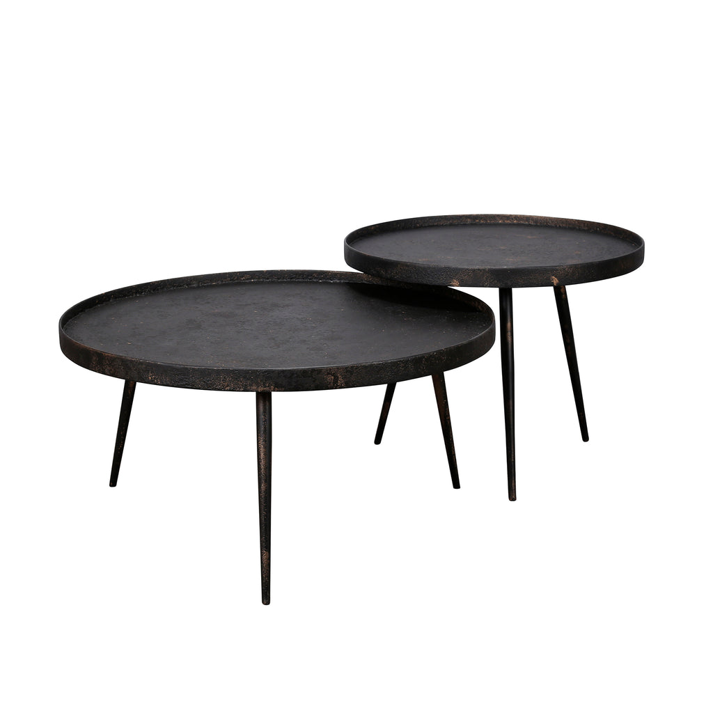 Salontafel Metallic Rond | Set van 2 | Grijs