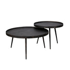 Salontafel Metallic Rond | Set van 2 | Grijs
