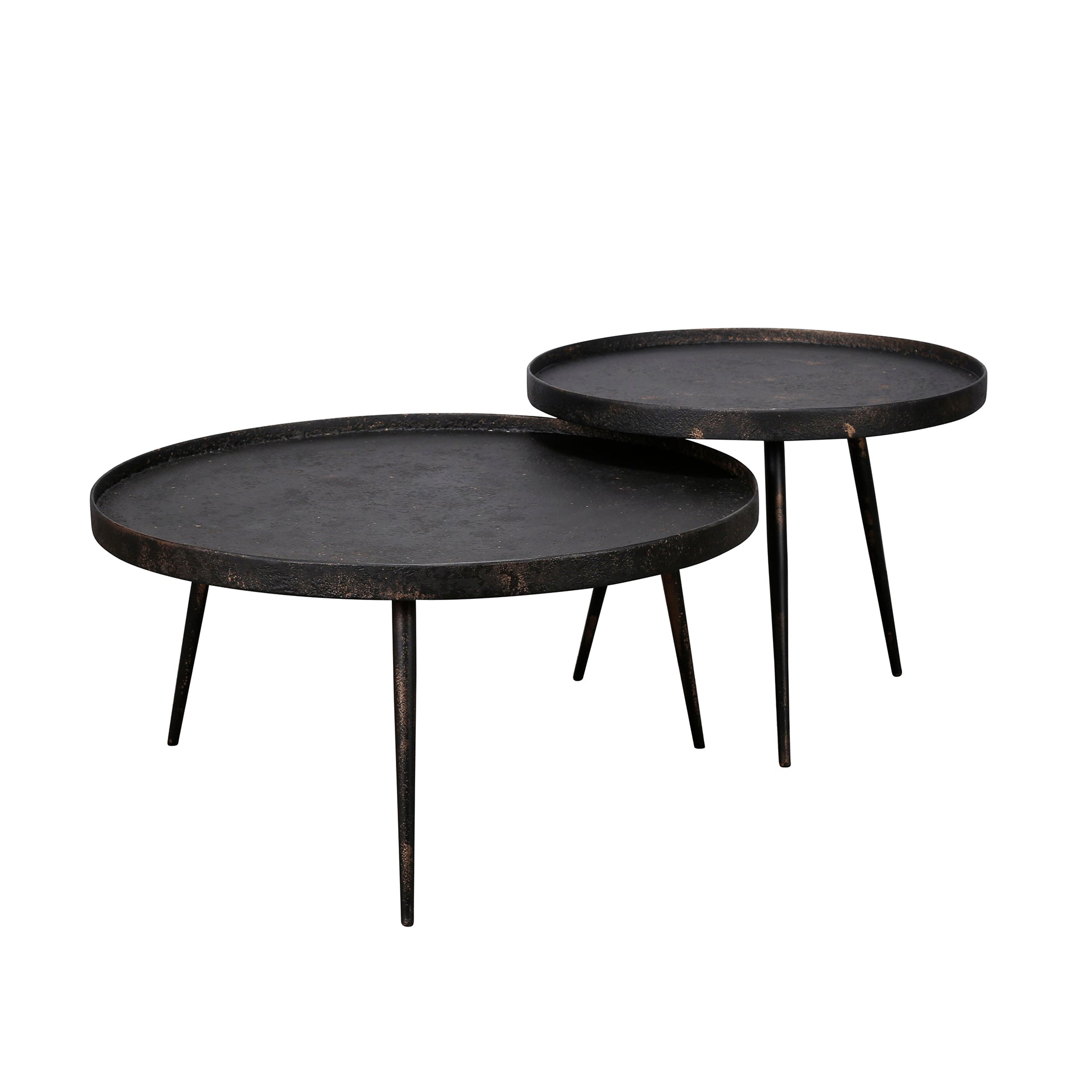 Salontafel Metallic Rond | Set van 2 | Grijs