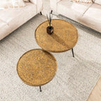 Salontafel Metallic Rond | Set van 2 | Antiek brons