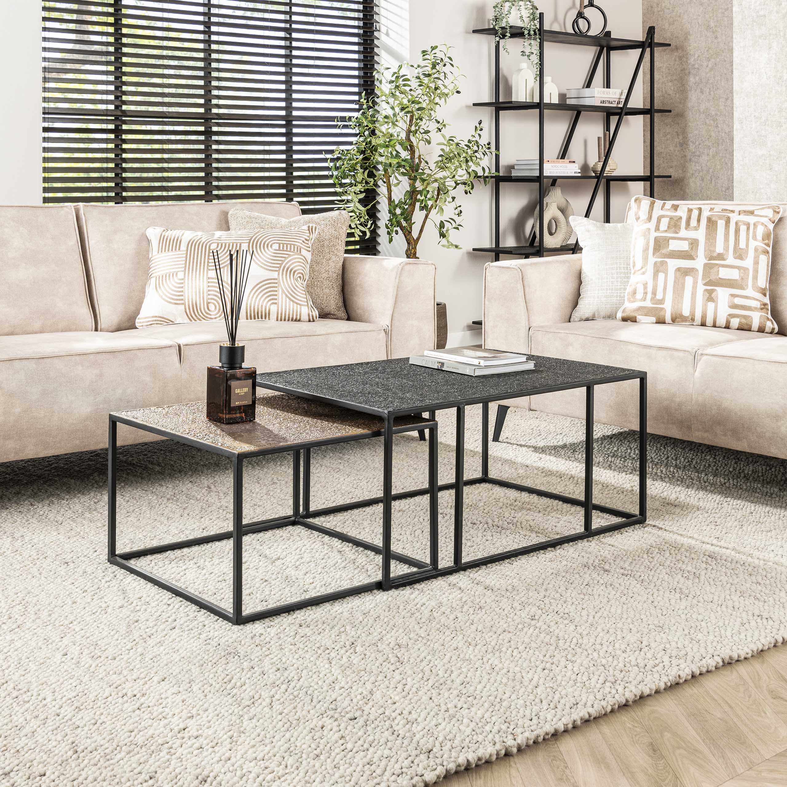 Salontafel Metallic | Rechthoekig | Set van 2
