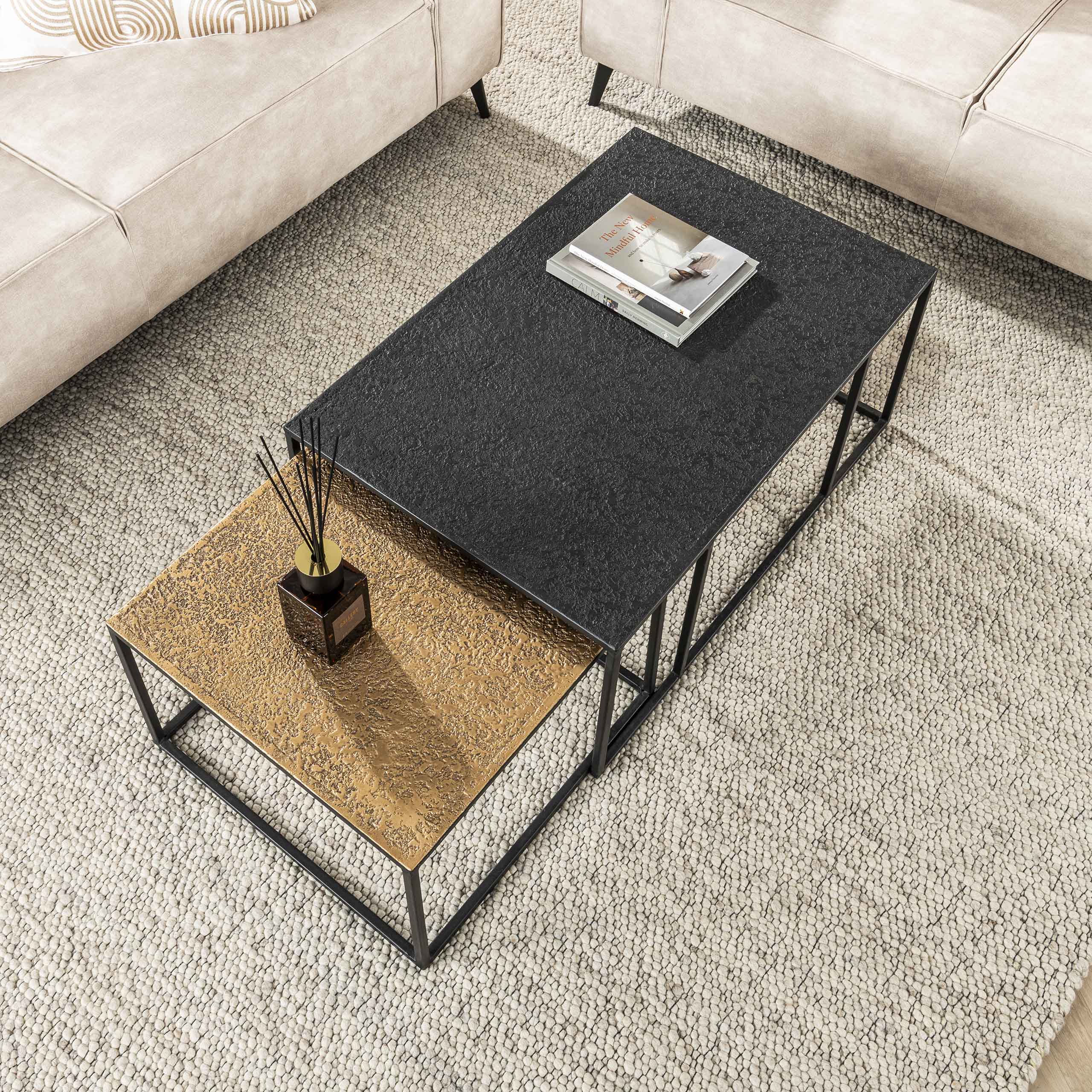Salontafel Metallic | Rechthoekig | Set van 2