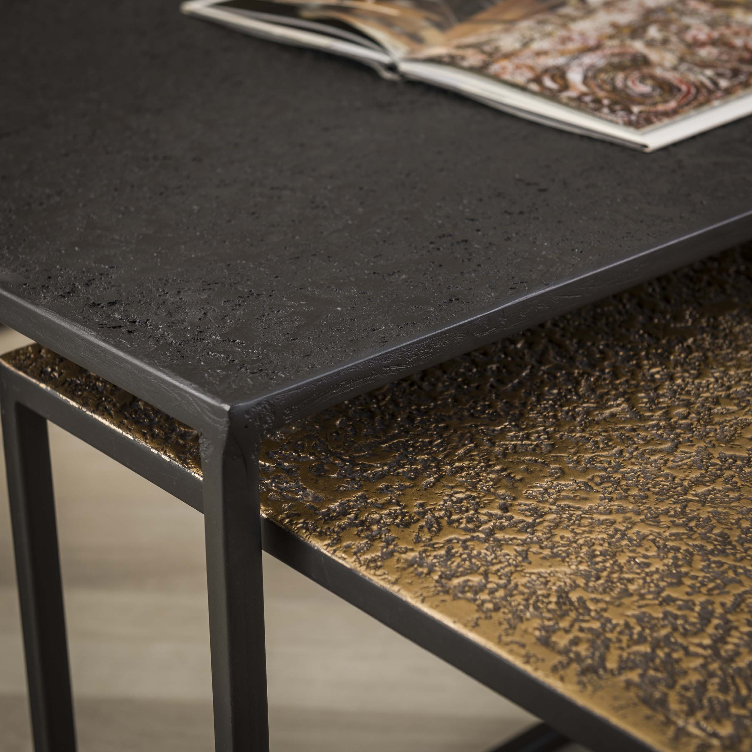 Salontafel Metallic | Rechthoekig | Set van 2