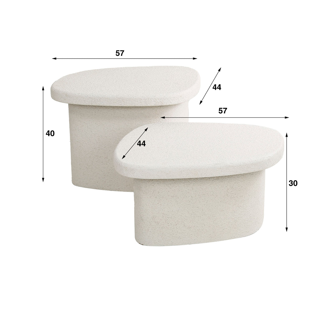 Salontafel Stone Organic | Set van 2 | Marmer composiet