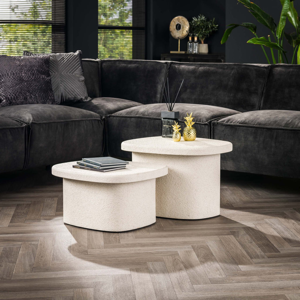 Salontafel Stone Organic | Set van 2 | Marmer composiet