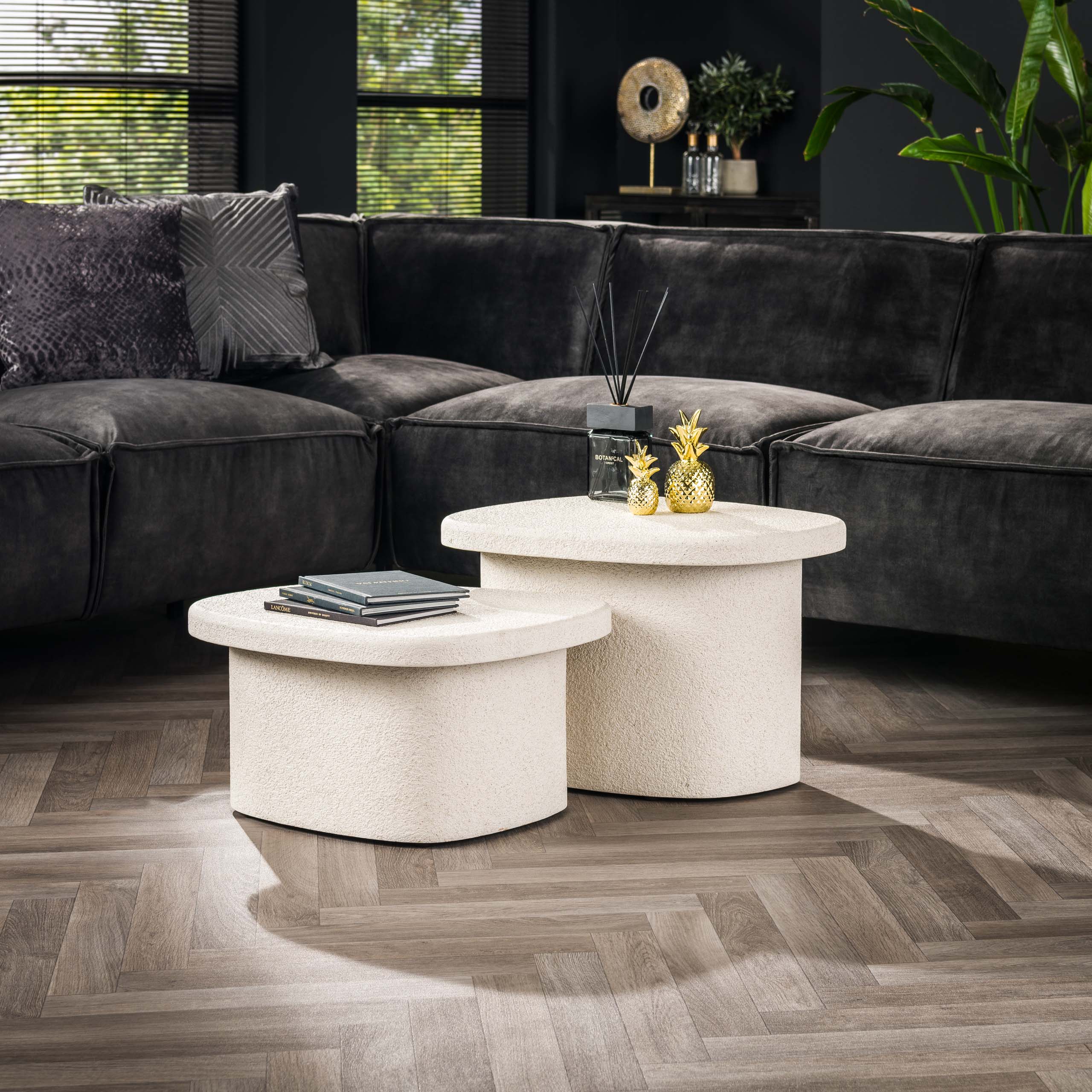 Salontafel Stone Organic | Set van 2 | Marmer composiet
