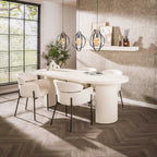 Eettafel Arch Stone | Plat ovaal | Marmer composiet