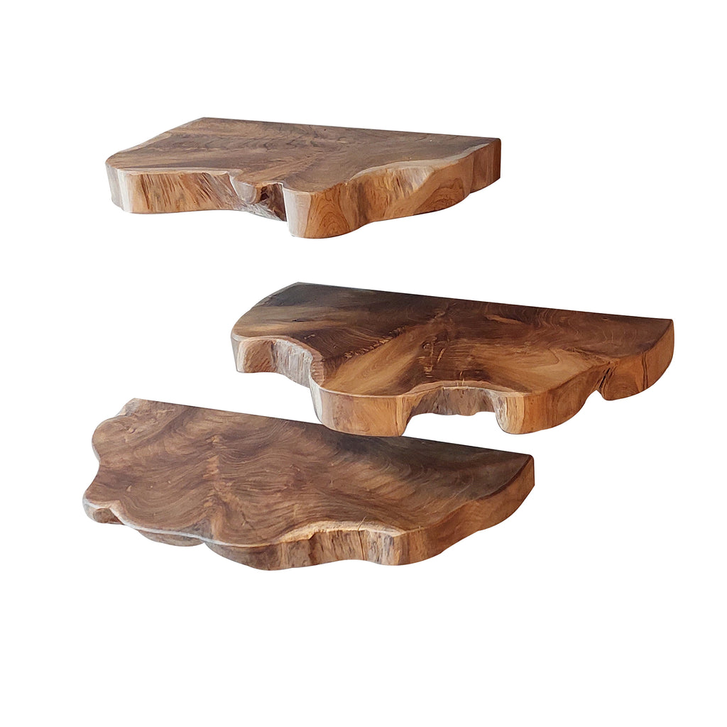 Wandplankset Natural Line | Set van 3 | Massief teak