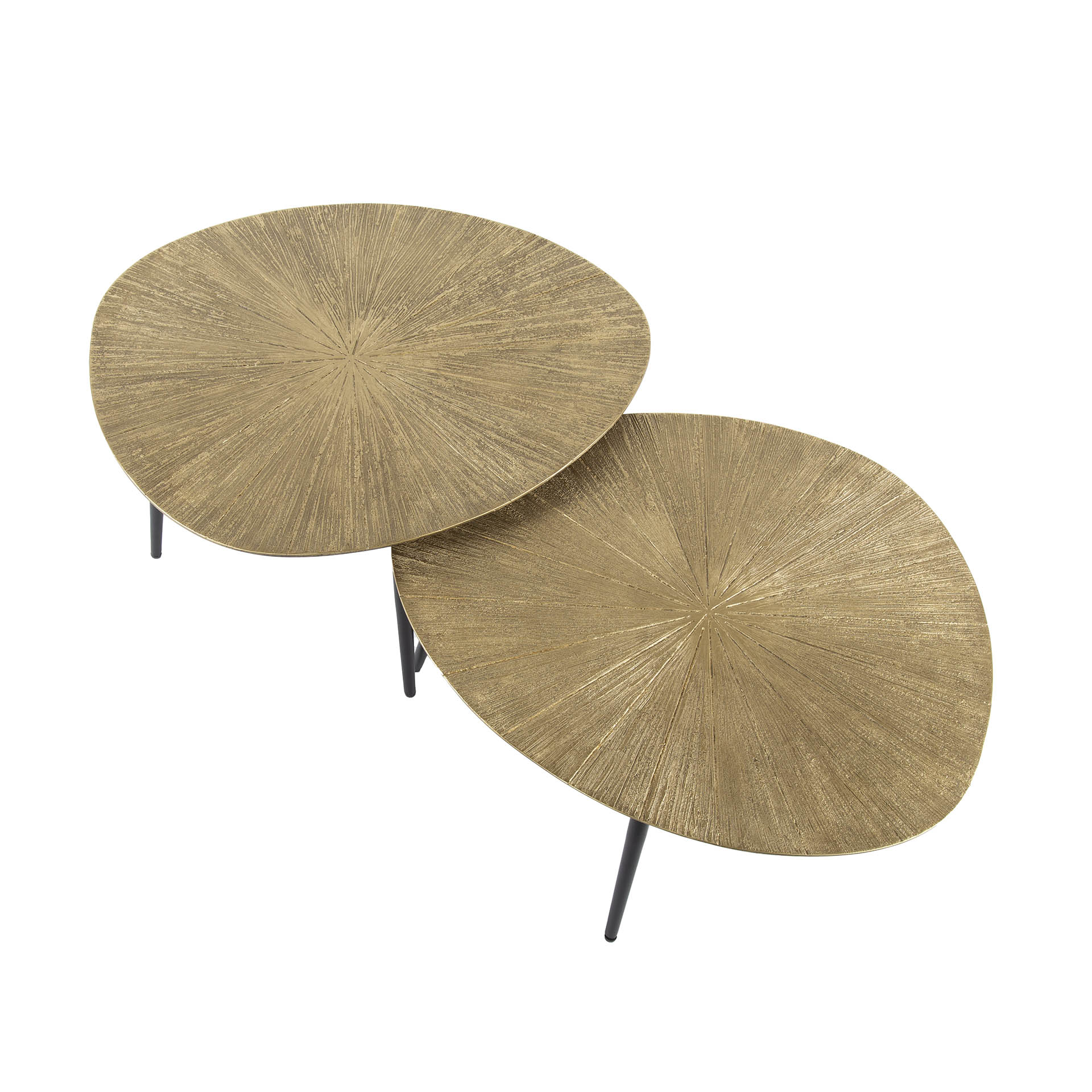 Salontafel Ray Organisch | Set van 2 | Antiek goud