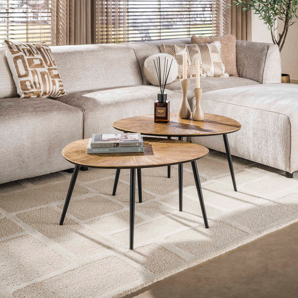 Salontafel Ray Organisch | Set van 2 | Antiek goud