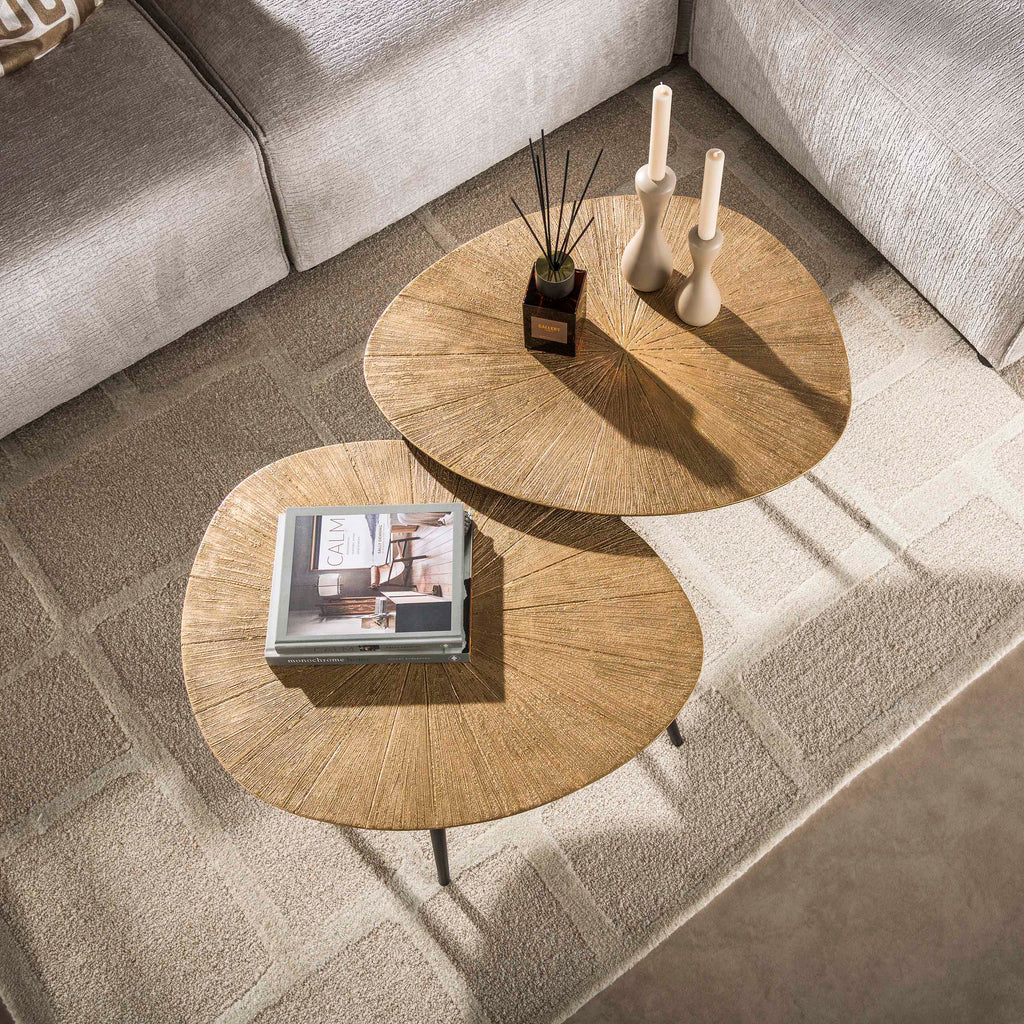 Salontafel Ray Organisch | Set van 2 | Antiek goud