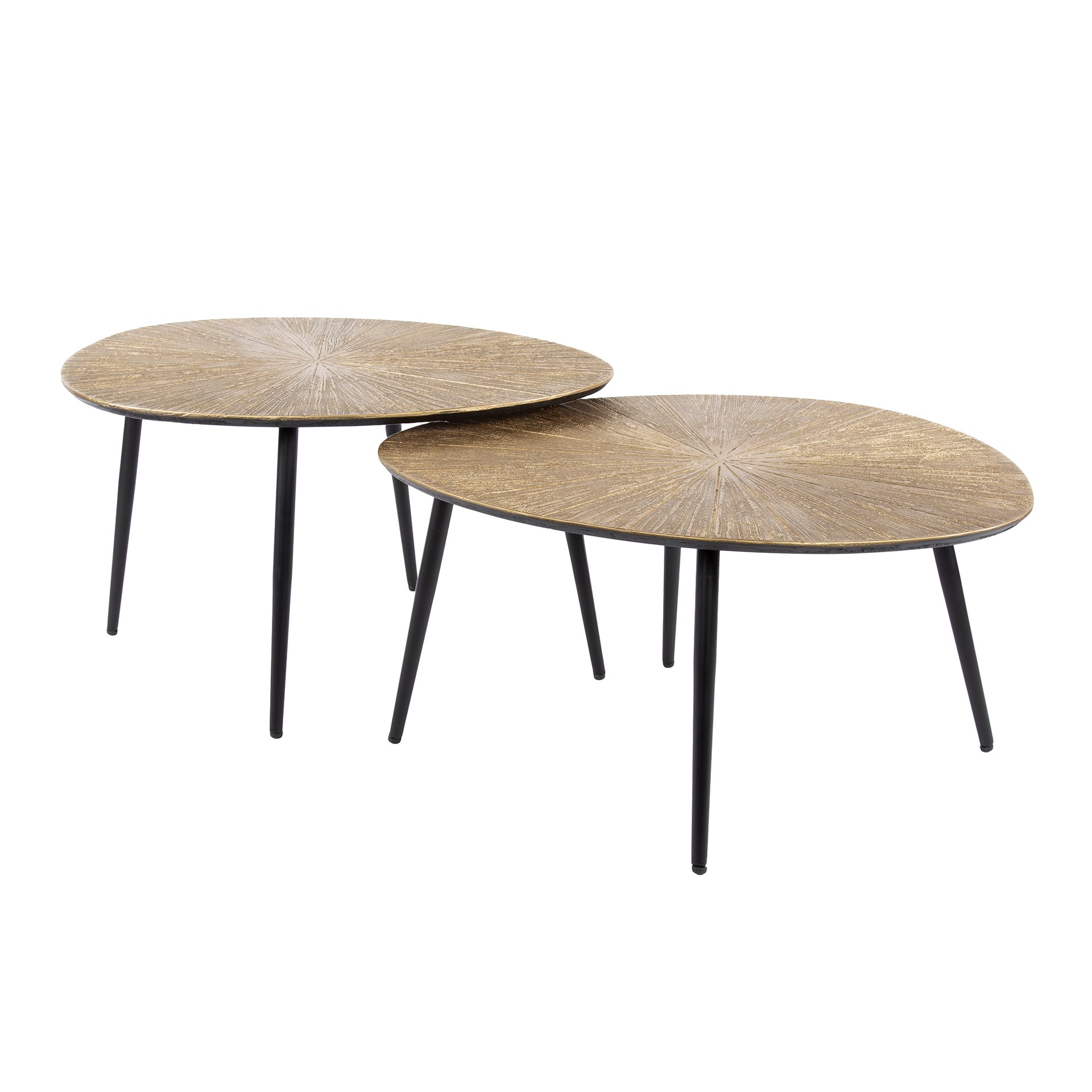 Salontafel Ray Organisch | Set van 2 | Antiek goud
