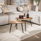 Salontafel Ray | Niervormig | Set van 2 | Antiek goud
