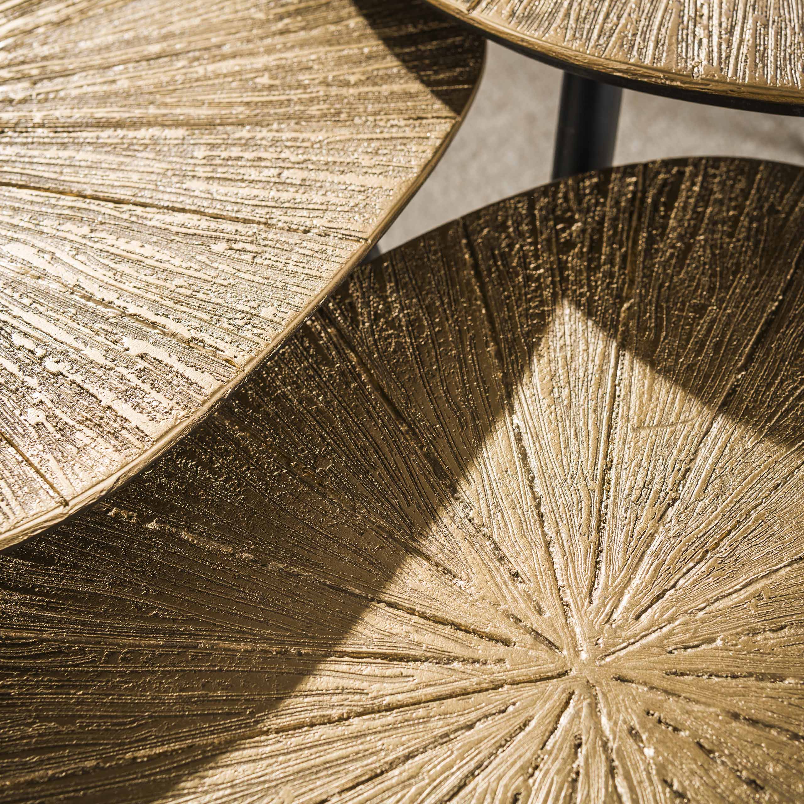 Salontafel Ray | Niervormig | Set van 2 | Antiek goud
