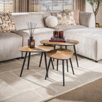 Salontafel Ray vierhoekig | Set van 3 | Antiek goud