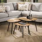 Salontafel Ray vierhoekig | Set van 3 | Antiek goud