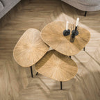 Salontafel Ray vierhoekig | Set van 3 | Antiek goud
