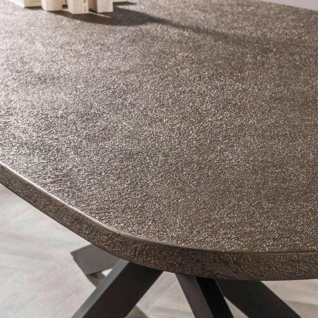 Eettafel Bronvik Deens Ovaal | 215 cm | Brons liquid metal
