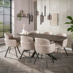 Eettafel Bronvik Deens Ovaal | 215 cm | Brons liquid metal