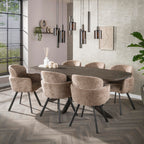 Eettafel Bronvik Deens Ovaal | 215 cm | Brons liquid metal