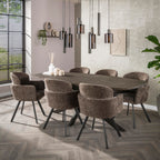 Eettafel Bronvik Deens Ovaal | 215 cm | Brons liquid metal