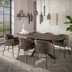Eettafel Bronvik Deens Ovaal | 215 cm | Brons liquid metal