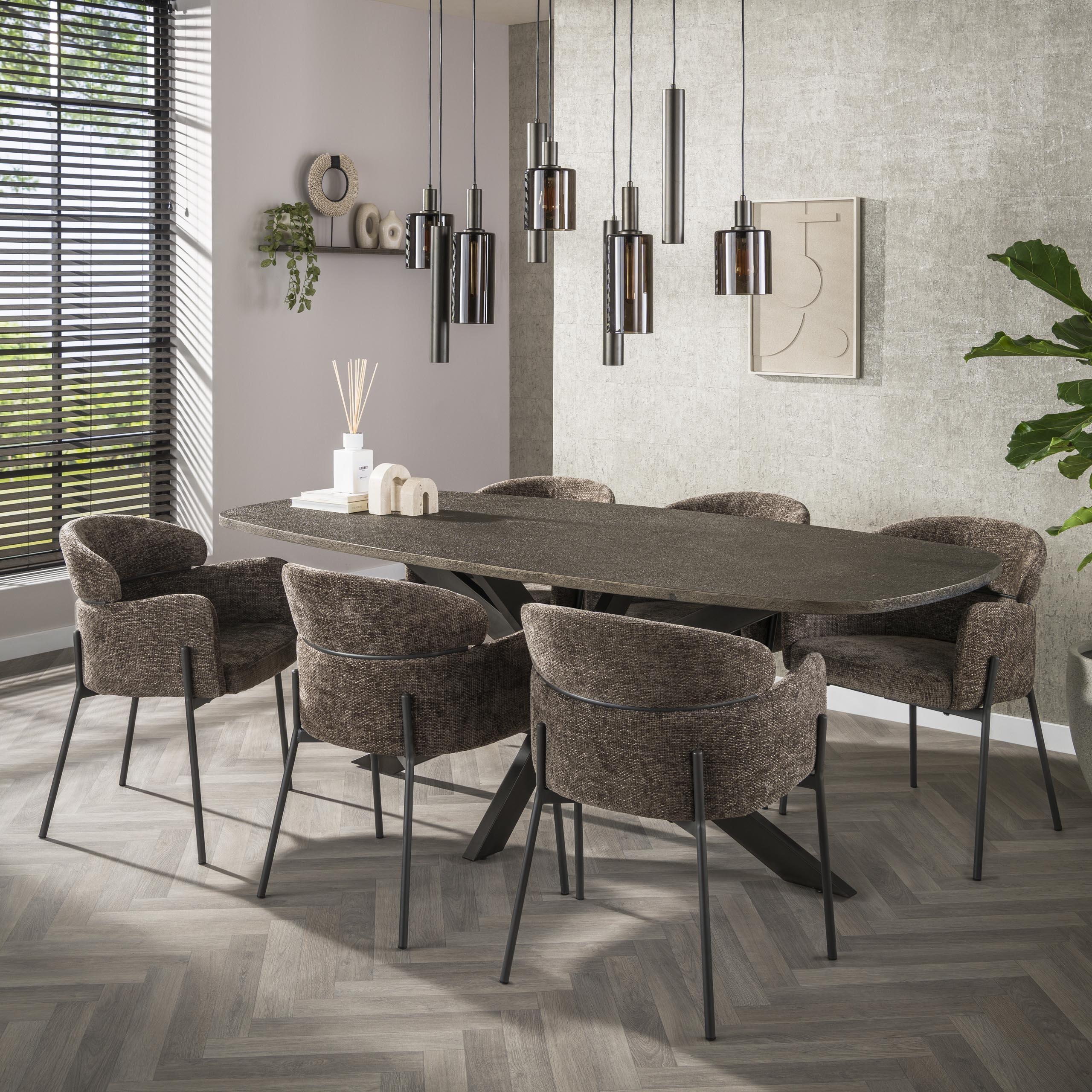 Eettafel Bronvik Deens Ovaal | 215 cm | Brons liquid metal