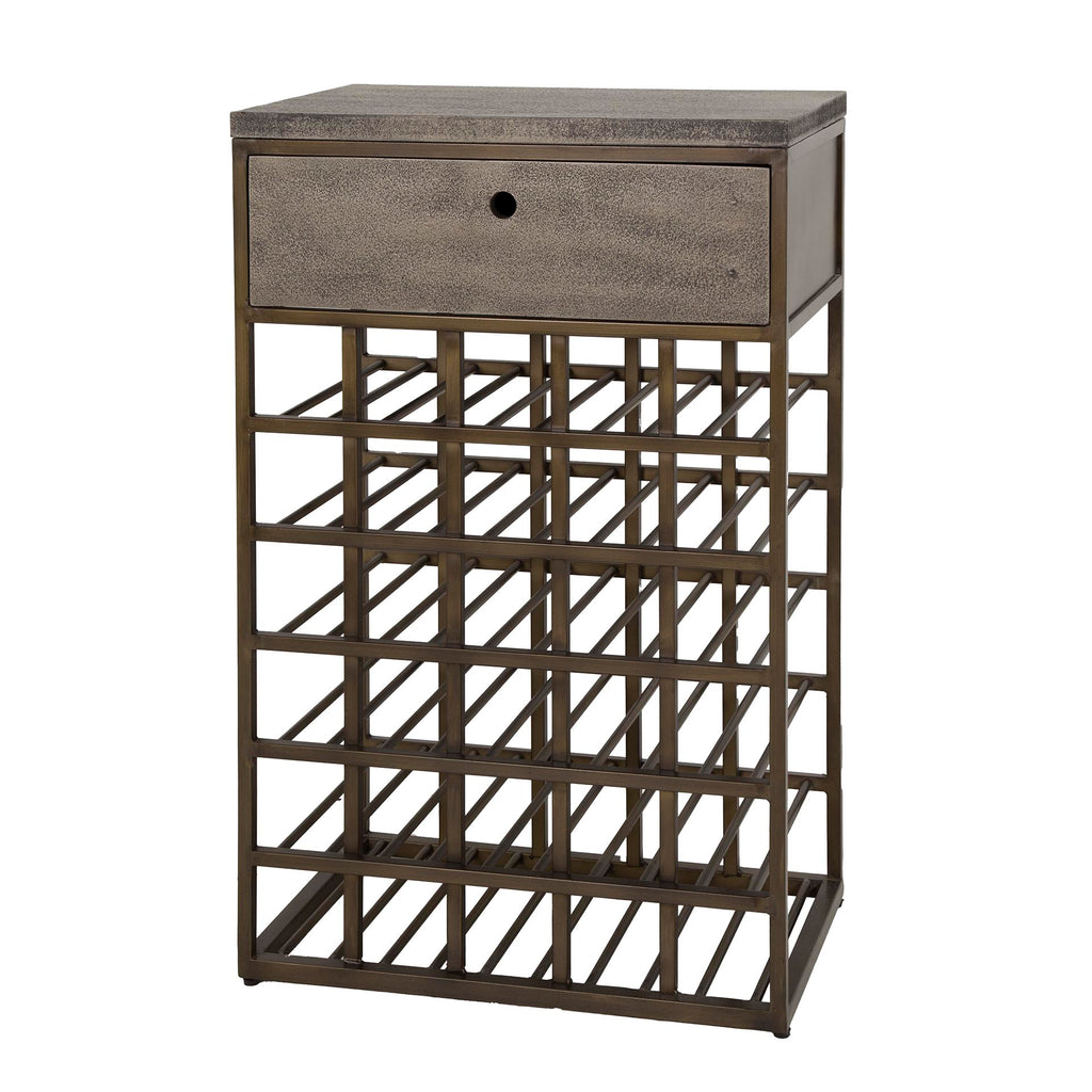 Wijnkast Ferro | Antiek brons | 1 Lade