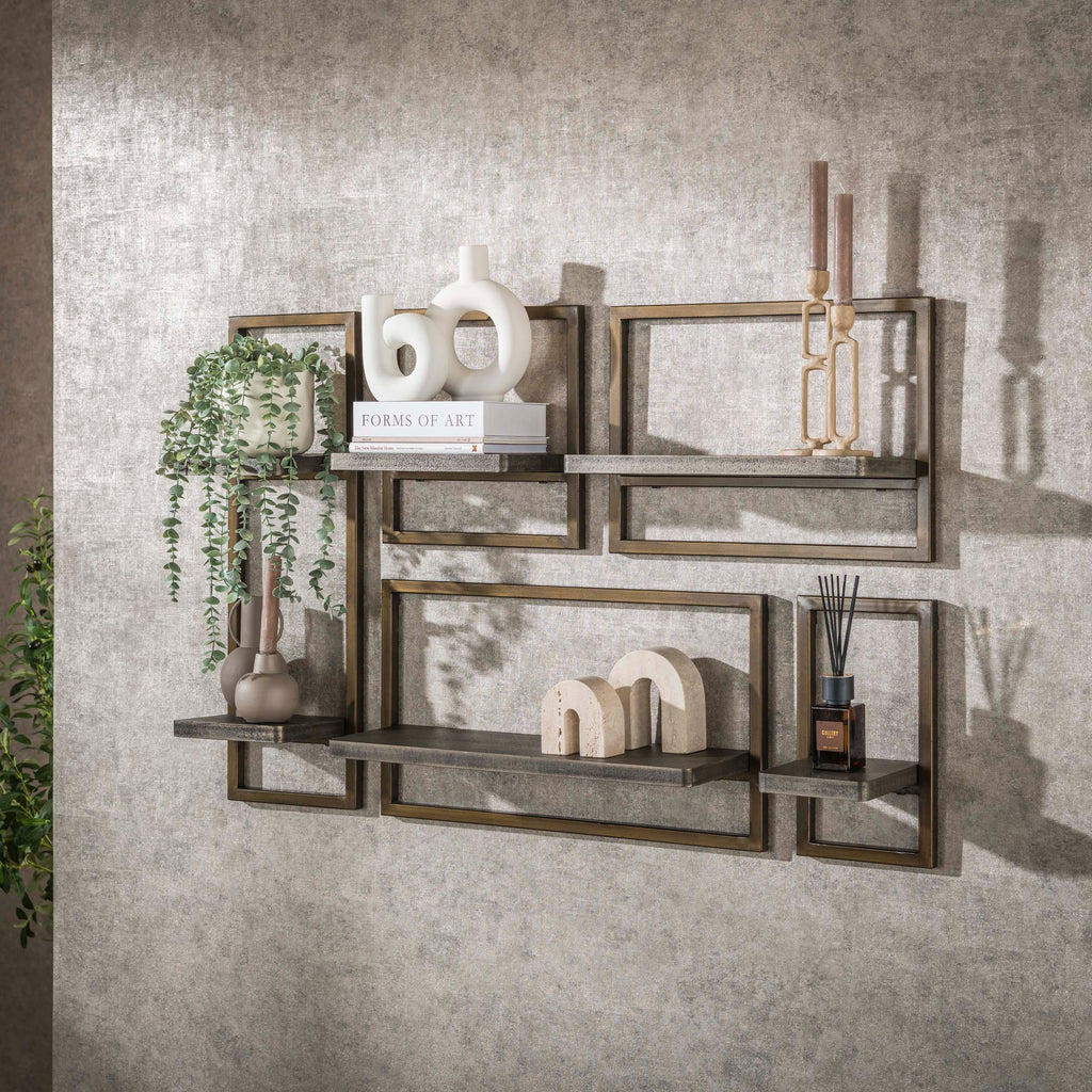 Wandschap Ferro | Set van 5 | Antiek brons