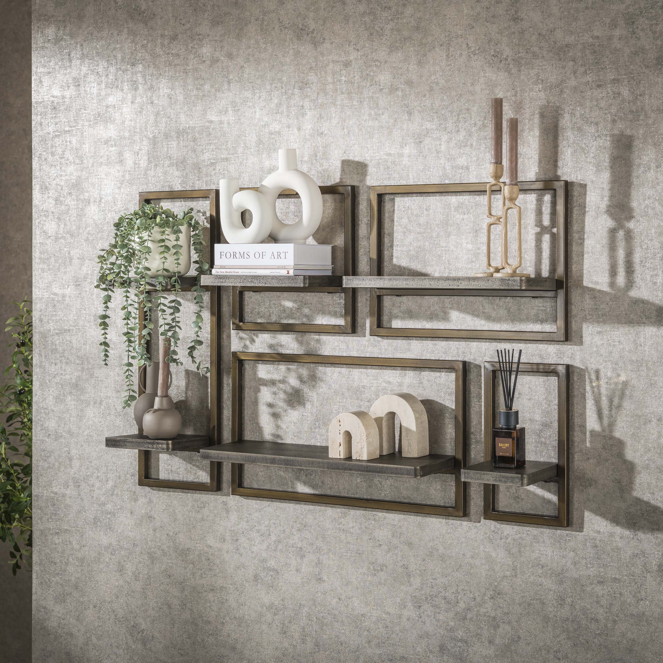 Wandschap Ferro | Set van 5 | Antiek brons