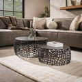 Salontafel Maze | Set van 2 | Zwart nikkel