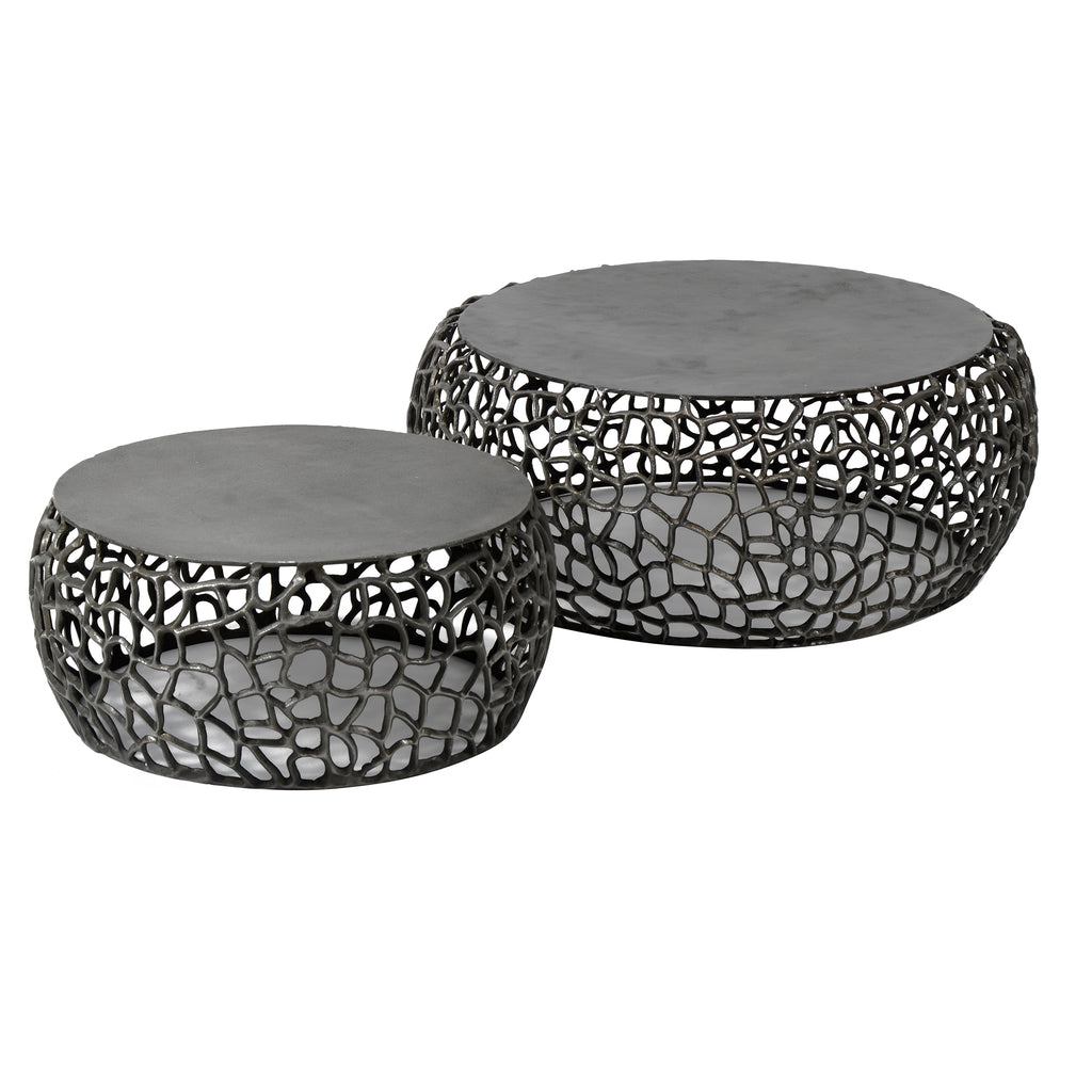 Salontafel Maze | Set van 2 | Zwart nikkel