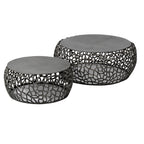 Salontafel Maze | Set van 2 | Zwart nikkel