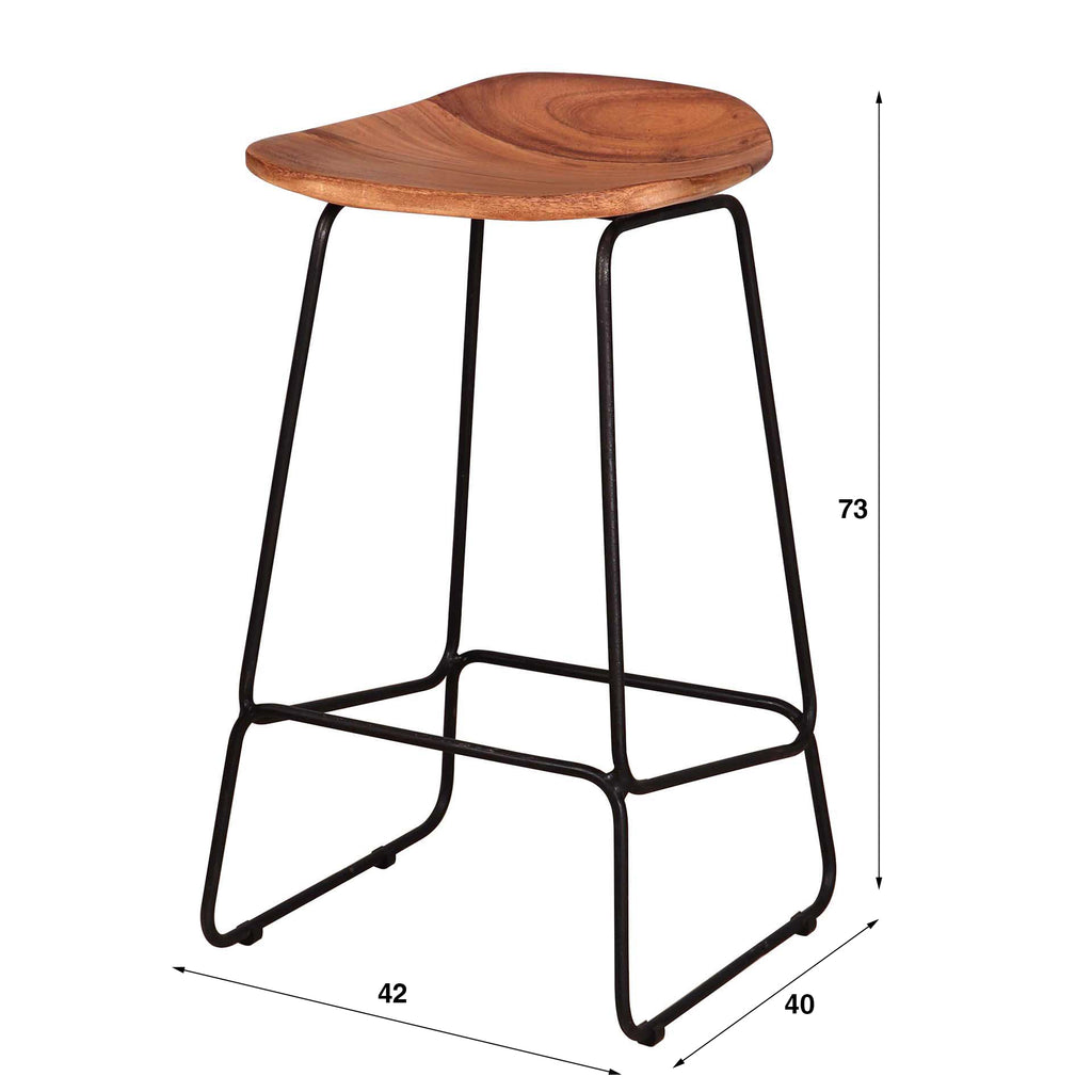 Barstoel Ergo | Massief acacia | Set van 4