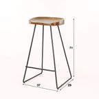 Barstoel Wooden Seat | Set van 4 | Massief acacia
